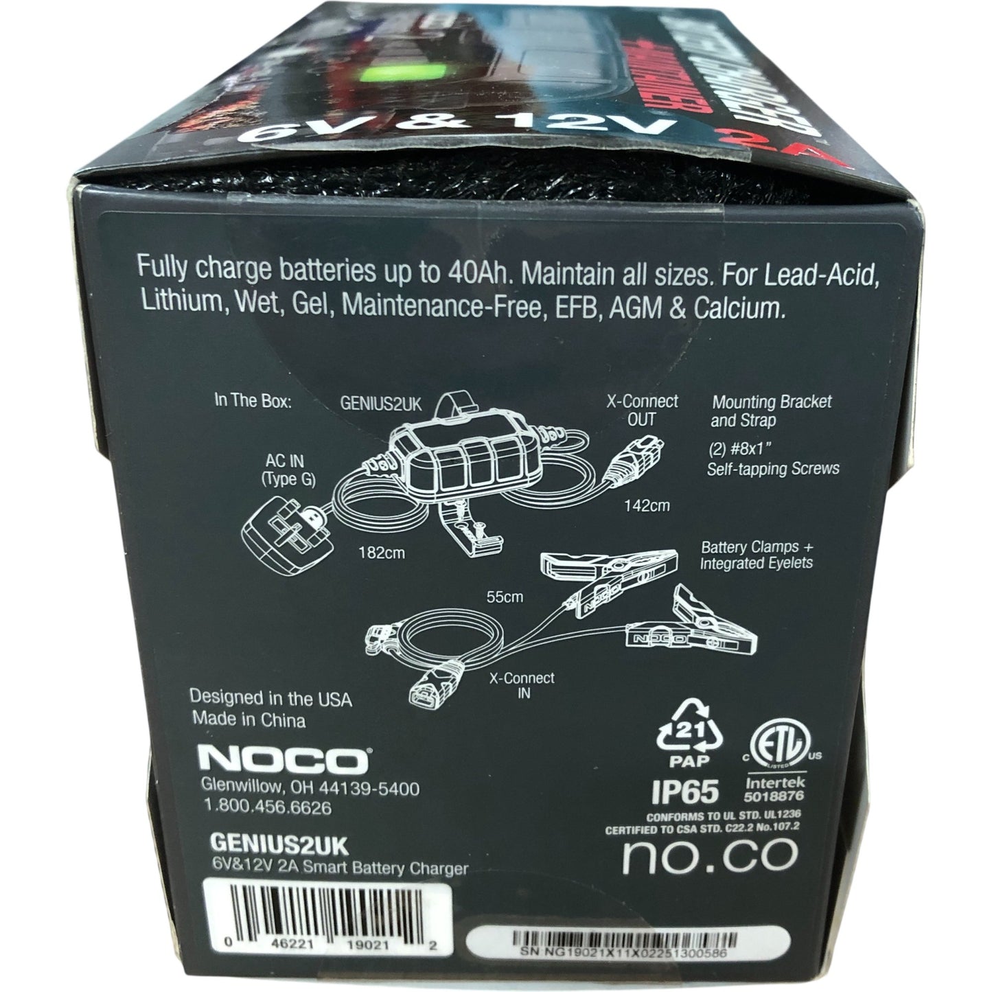 Noco Genius 2 Battery Charger 2A 6V 12V Maintainer Smart Charger New