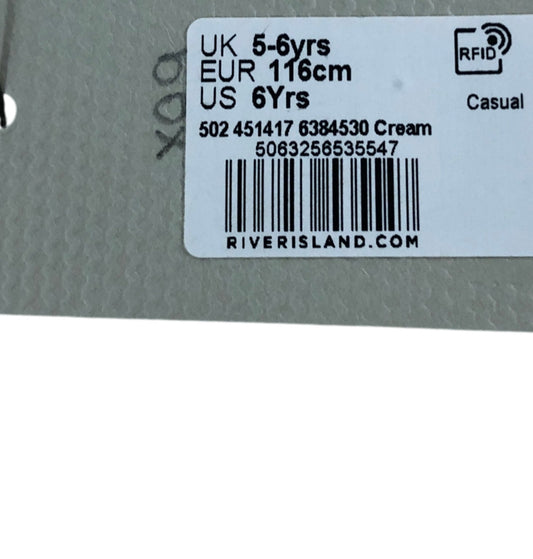 River Island Cropped Knit Top 5-6YRS Women's Casual White Hand Knitted Design