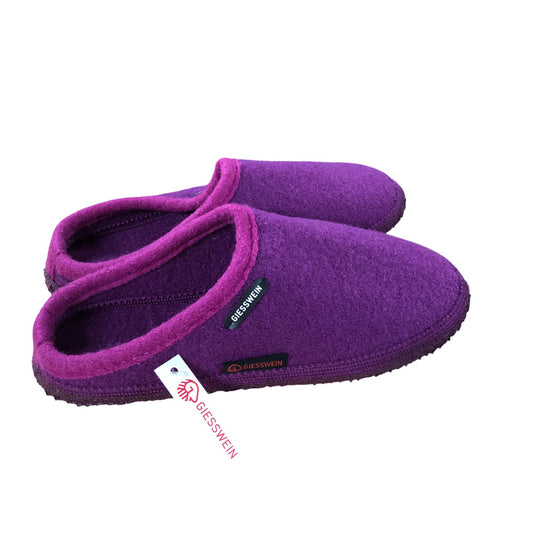 Giesswein Dannheim Slippers Size UK 7 Women's Violet Wool Casual Indoor Footwear