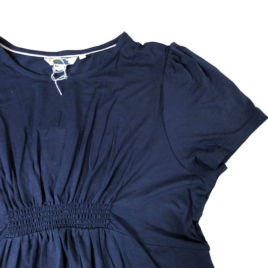 Boden Women's Elegant Navy Blue Dress Size 14 Flared Short Sleeve
