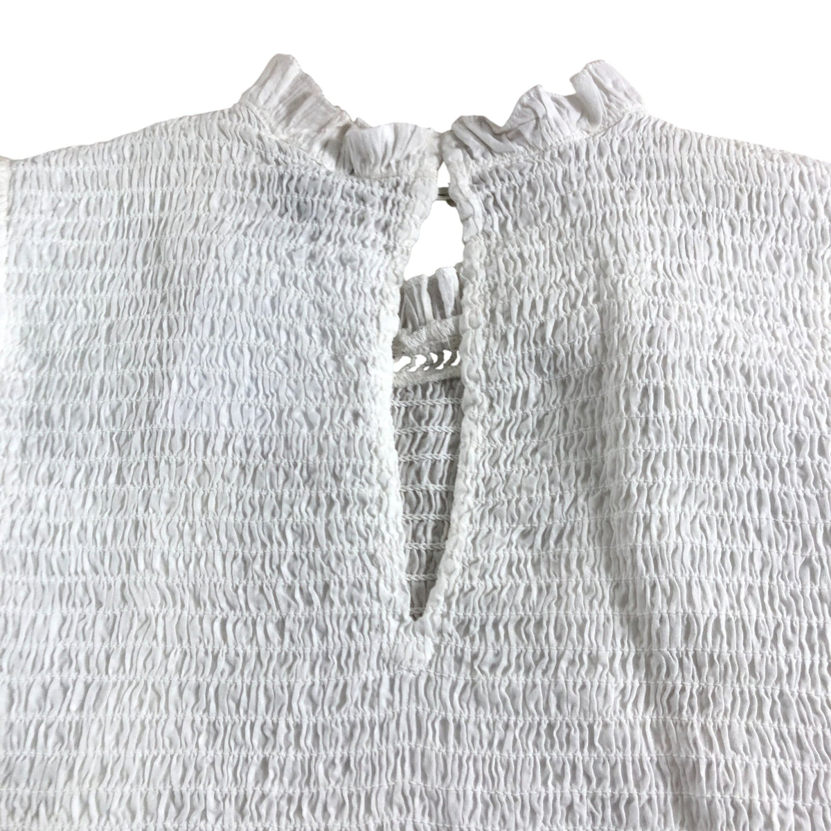 River Island Studios UK6 Women's White Smocked Top With Puff Sleeves
