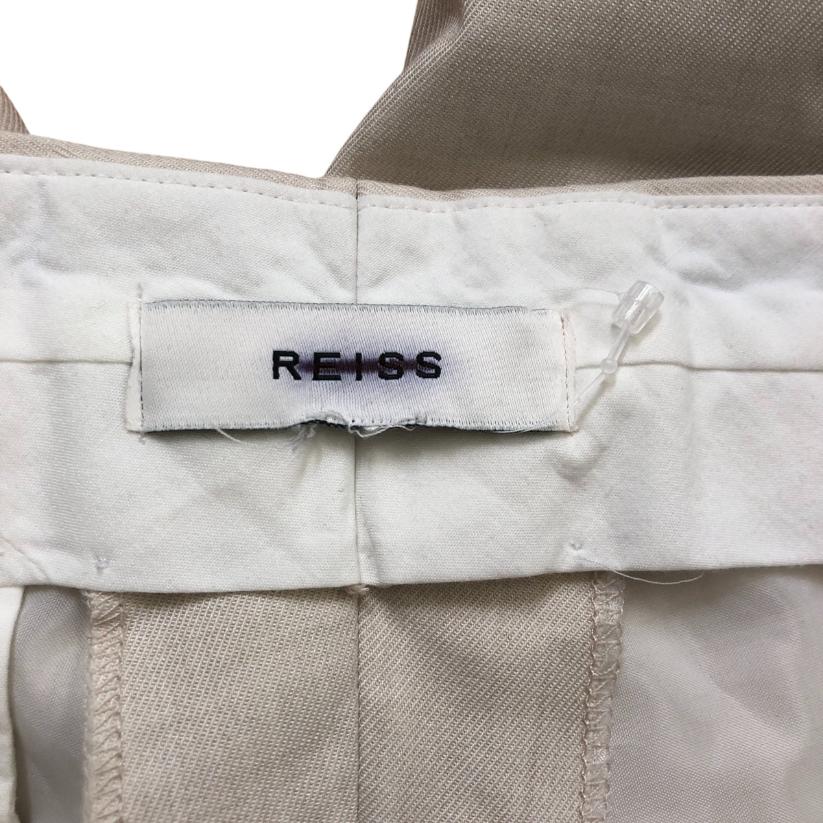 Men's Beige Tailored Fit Formal Style Trousers with Cuffs 36"
