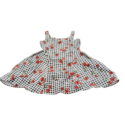 Cute Gingham Cherry Print Dress 7 Years Girls Sleeveless Flare Summer