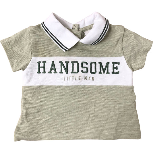River Island Polo Shirt 0-3 Months Baby Boys Handsome Little Man Green
