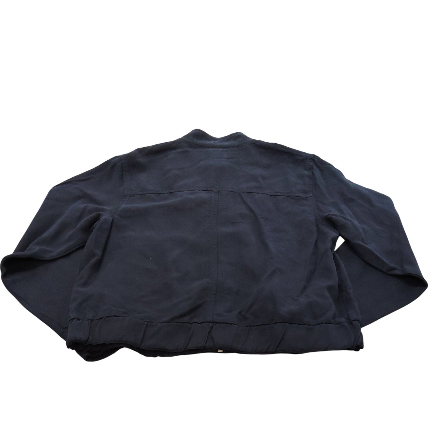 Premium Black Bomber Jacket Size M Men's Casual Style with Snap Fasteners