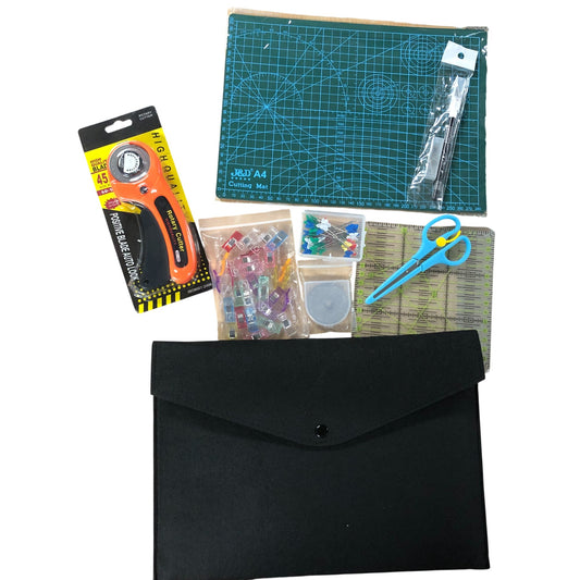 Craft Essentials Sewing Kit Rotary Cutter Cutting Mat Pins Clips Ruler