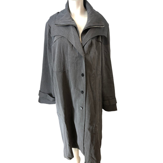 Womens Grey Oversized Jacket Size 18/20 Smart Casual Lightweight Outerwear