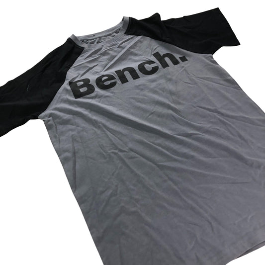 Bench Men's Grey Black Short Sleeve T-Shirt Casual Wear XS