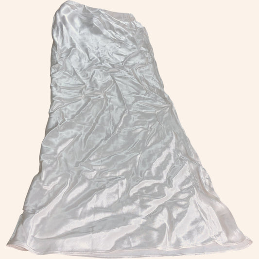 River Island Cream Satin Maxi Skirt - Size 6