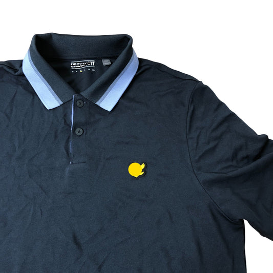 Classic Polo Shirt Size Medium Men's Black with Blue Trim