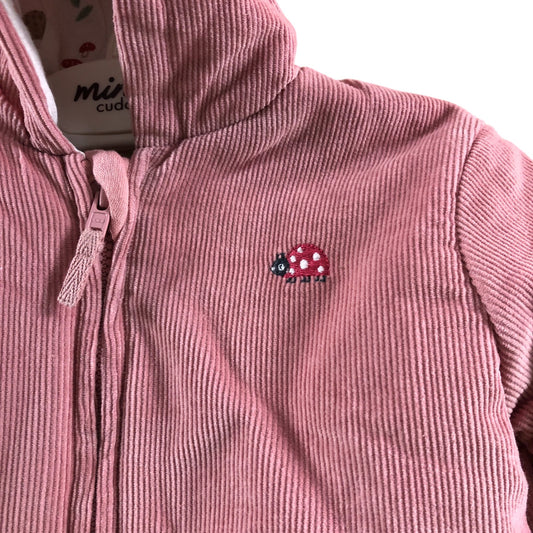Mini Cuddles Pink Puffer Jacket 9-12 Months Girls Hooded Warm Cotton