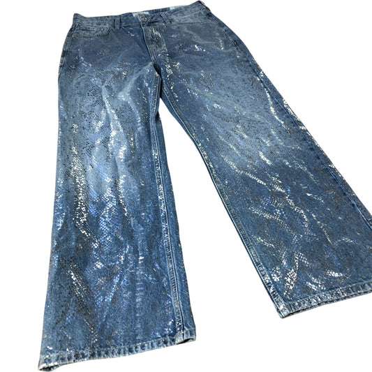 River Island Straight Relaxed Jeans Women's Straight Fit Denim Blue UK12