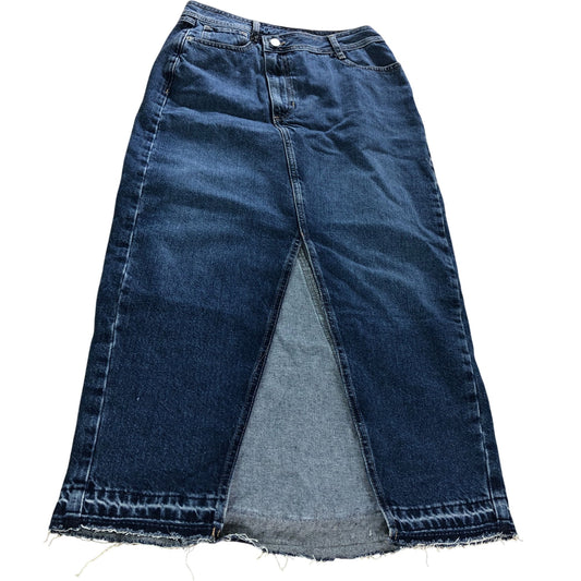 River Island Denim Skirt Size 8 UK Women's Blue Straight Cut Casual Style