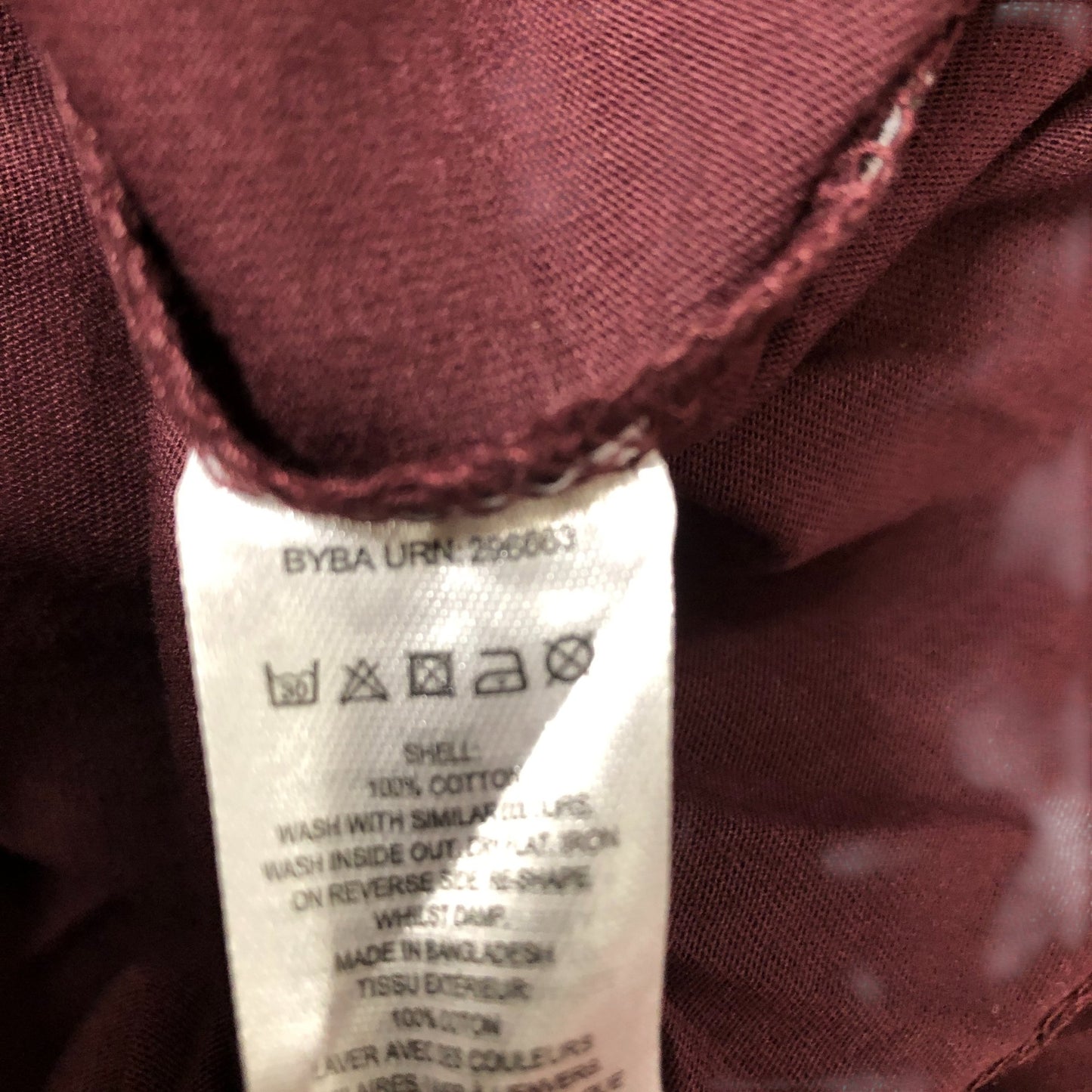 French Connection Long Sleeve Polo Shirt Mens Burgundy Cotton XL