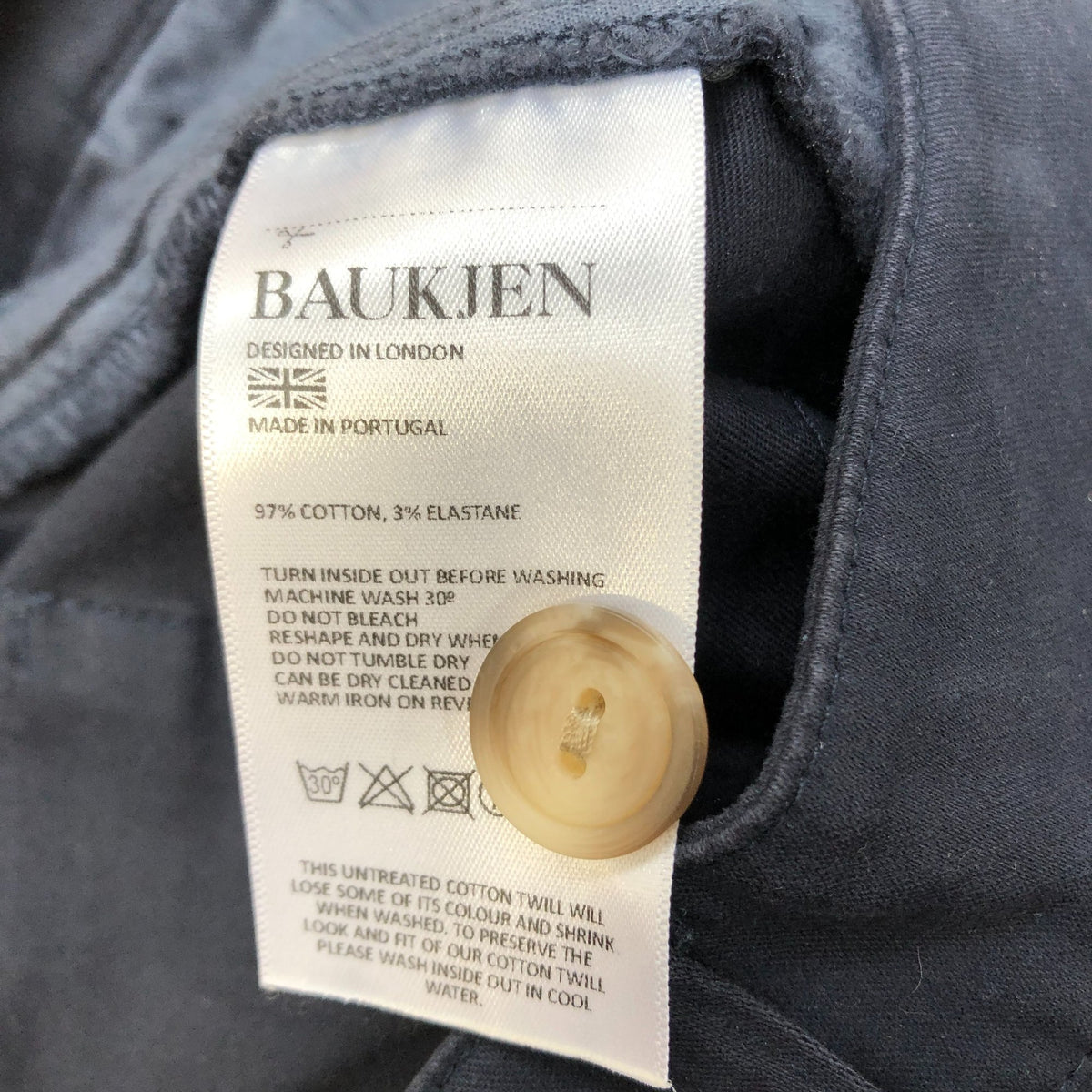 Baukjen Cargo Pants UK10 Women's Navy Cotton Stretch Fitted Trousers