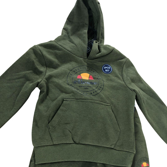 Ellesse 2 Piece Set Hooded Sweatshirt And Joggers Size 2-3Y Olive Green