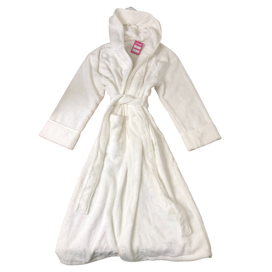 The White Company Women's Night Robe White Soft Cotton Hooded Long Sleeve L