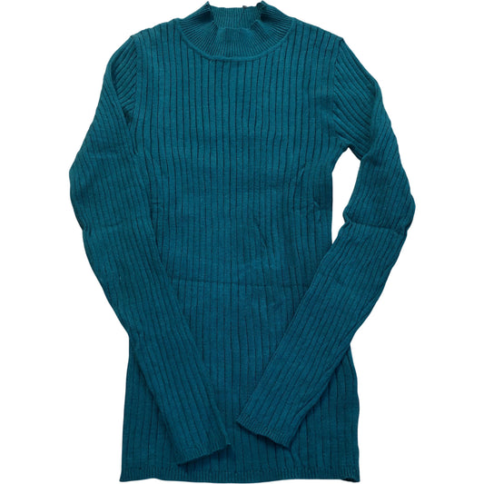 Teal Long Sleeved Ribbed Sweater