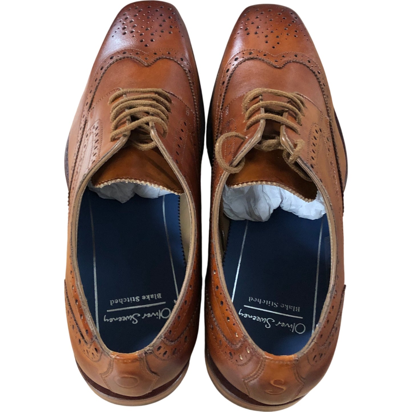 Oliver Sweeney Chedworth Brogues UK12 Men's Tan Leather Lace-Up Shoes