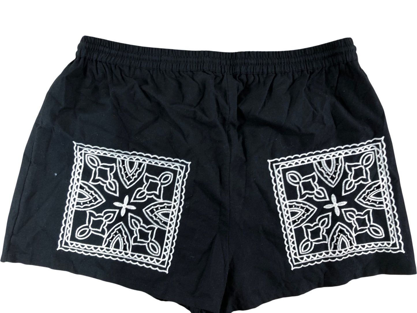 River Island Studios Women's Black Embroidered Shorts Size 20 Summer Style