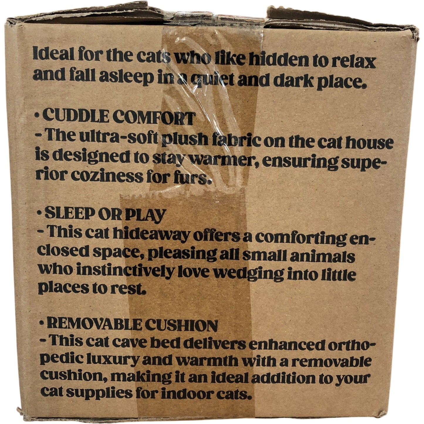 Pelzin Indoor Cat House Large Cat Cave Bed with Removable Cushion Comfort
