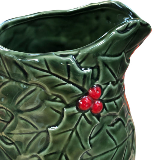 Green Holly Pitcher Jug Decorative Tableware Serving 1L