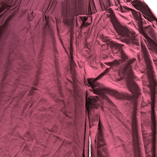 Baukjen Wide Leg Trousers Size 12 Women’s Burgundy Stretchy Comfort Fit