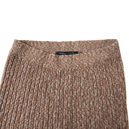 River Island Flared Knit Trousers Women's Flare Leg Brown Mix M