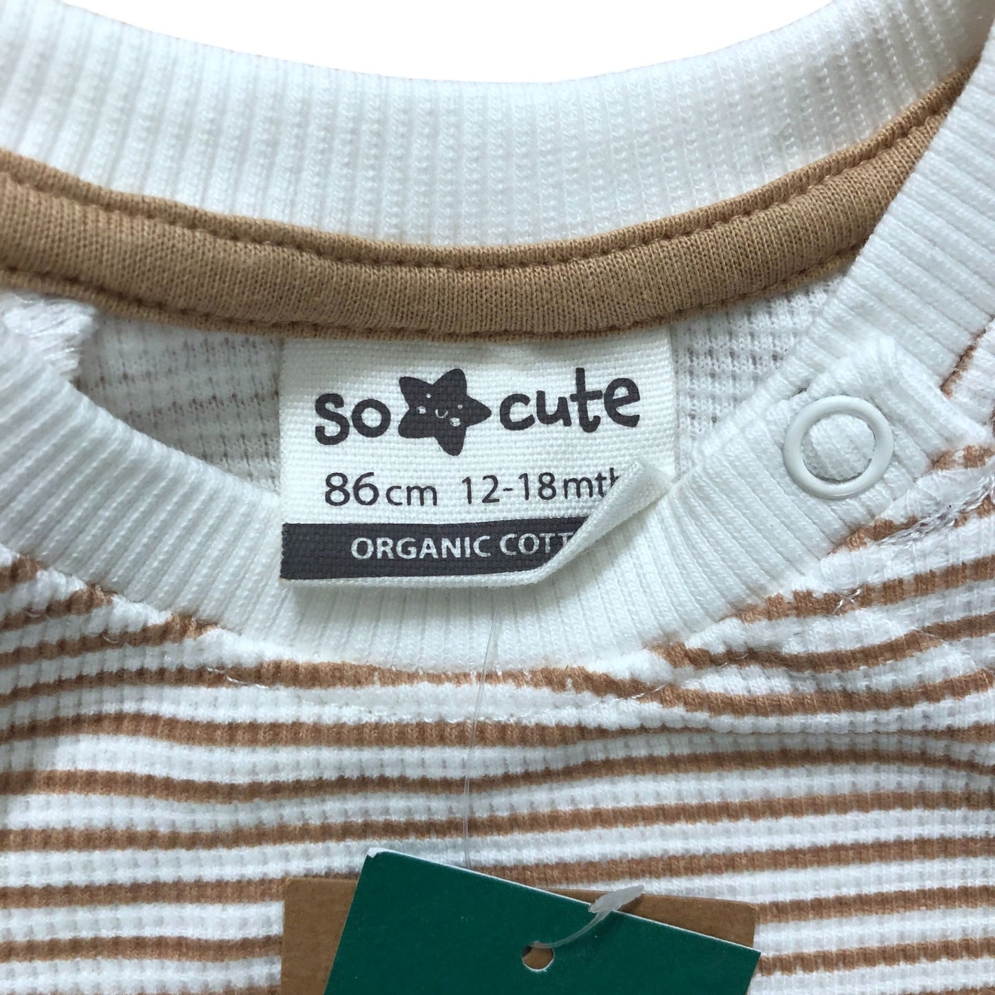 So Cute Organic Cotton Striped T-Shirt 12-18 Months Baby Top Casual Wear