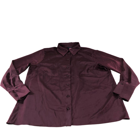 River Island Wine Colour Button Up Shirt UK18 Women's Standard Fit Polyester