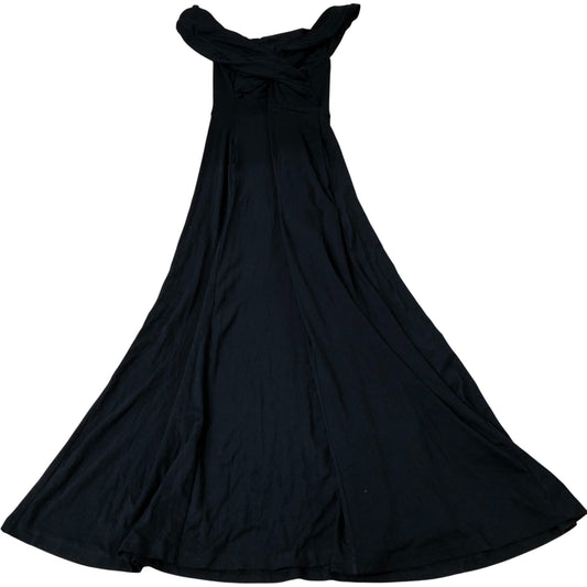 Maxi Dress Women's Black Cross Detail Partywear UK4