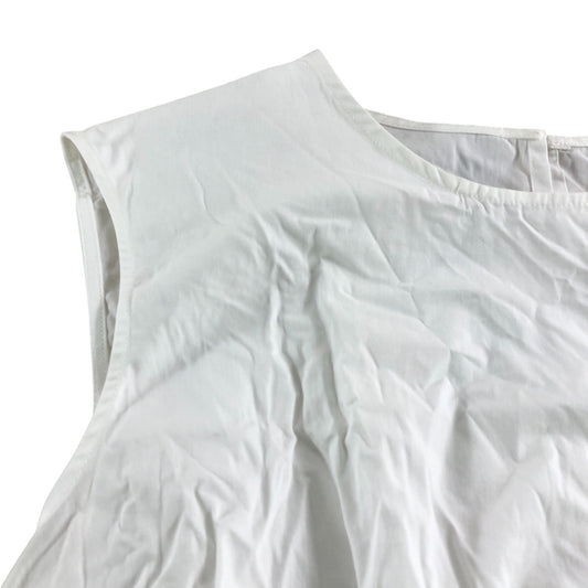 River Island White Sleeveless Top UK18 Women's Cotton Embellished Hem