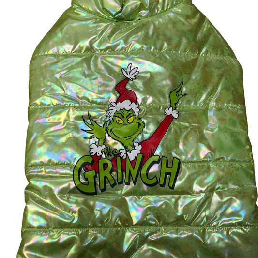 The Grinch Green Puffa Dog Coat Size M
