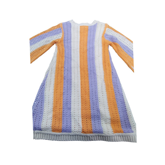 River Island Knitted Dress UK7 8Yrs Women's Colourful Striped Long Sleeve
