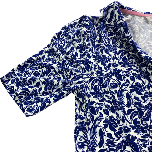 Branded Petite Blue Wrap Jersey Dress - Size 12