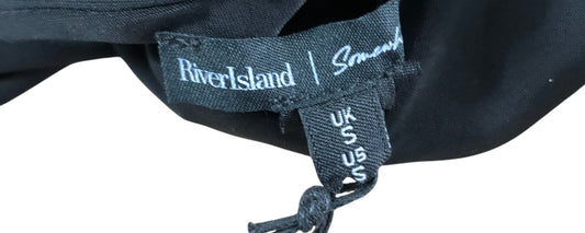 River Island Studio Long Sleeve Crop Top UK Size 8 Women's Black Fashion