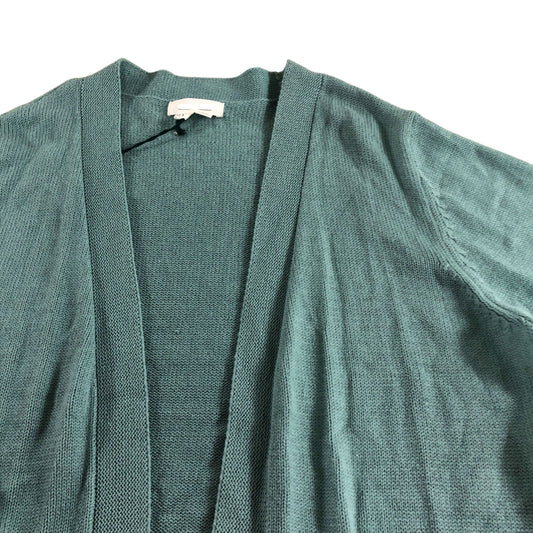 Tatia Cardigan UK12 Women's Teal Cotton Open Front Pockets