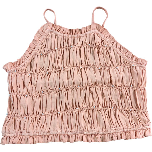 RIVER ISLAND Girls Coral Smocked Vest Top Size 9-10 Years Summer Casual Wear