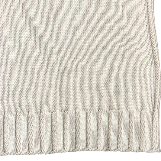 River Island Women's Knitted Midi Skirt Cream Ribbed Cotton Blend Size 6