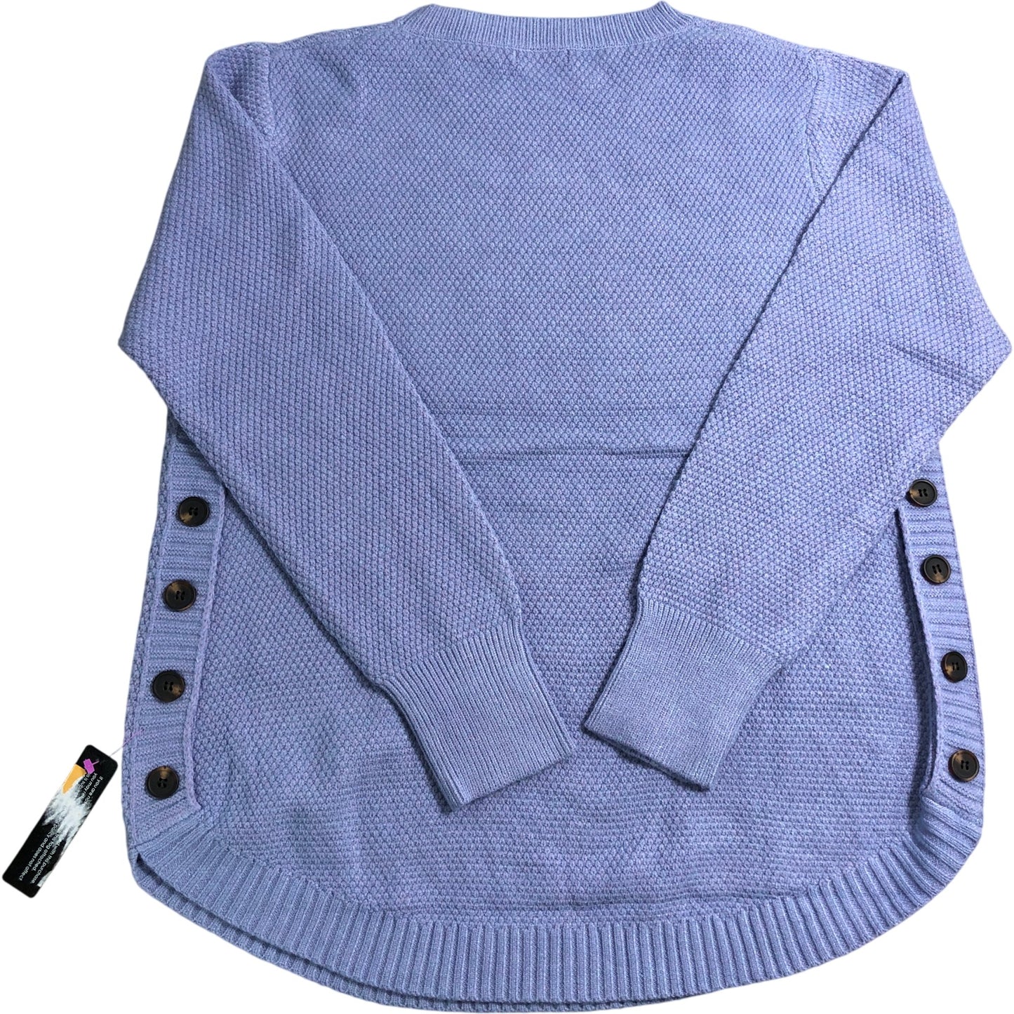 Roman UK16 Women's Lilac Knit Jumper Long Sleeve Ribbed Side Buttons Fashion