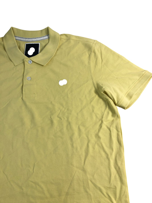 Branded Polo Shirt Men's Yellow Cotton Short Sleeve Casual Wear Large