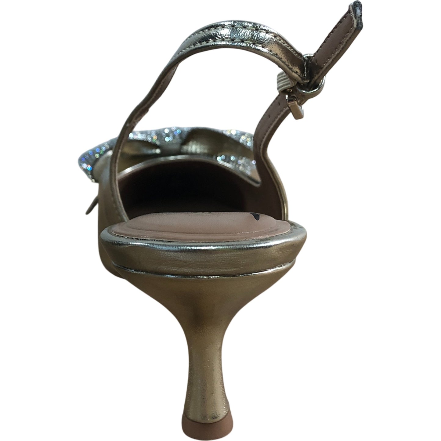 KG Kurt Geiger Women’s Slingback Heels Size 6 Gold Rhinestone Bow Stylish