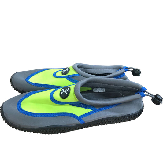 Mad Wax Aqua Shoes Unisex Grey Yellow Quick Dry Beach Wear Size 7