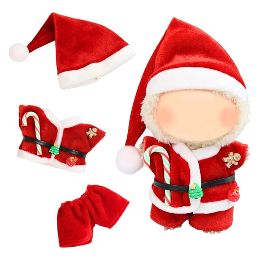 17cm Doll Christmas Outfit Includes Pointed Hat Top Red Shorts