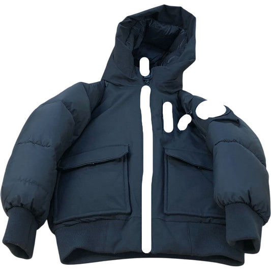 Puffer Jacket Kids Size 6 Years Warm Black Hooded Winter Coat