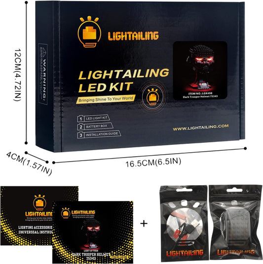 Lightailing LED Kit Dark Trooper Helmet Building Toy Accessory T5343