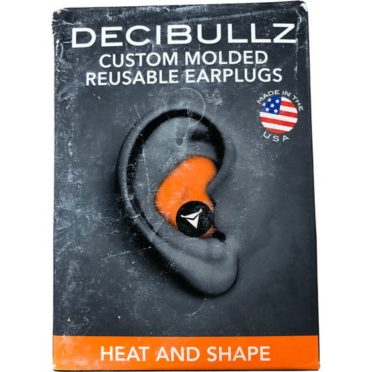 DECIBULLZ Custom Molded Reusable Earplugs Heat and Shape Silicone Ergonomic Fit