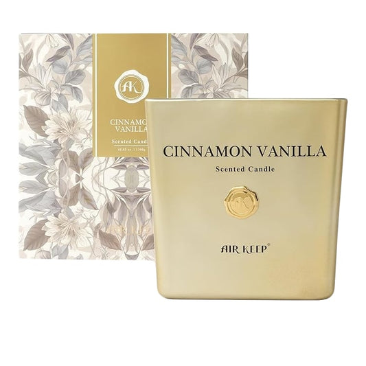 Air Keep Scented Candle Cinnamon Vanilla 1300g Long Lasting Fragrance Gift