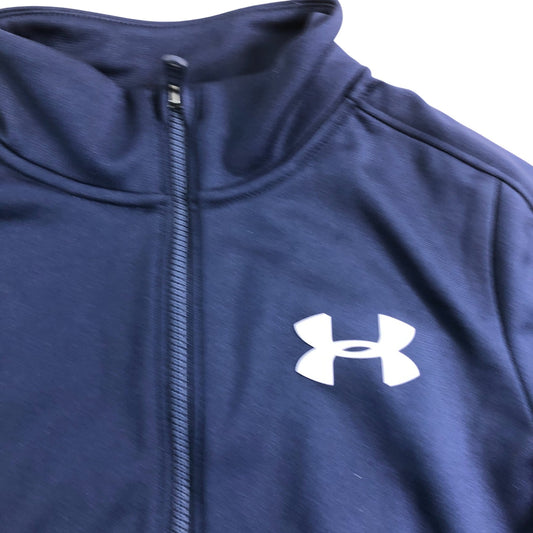 Under Armour Boys Zip Up Jacket Navy Blue 7-8 Years