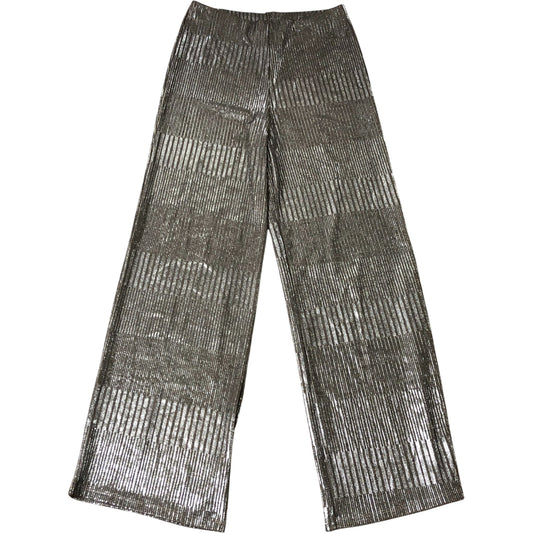 River Island Metallic Wide Leg Trousers Women's Elasticated Waist - Size S